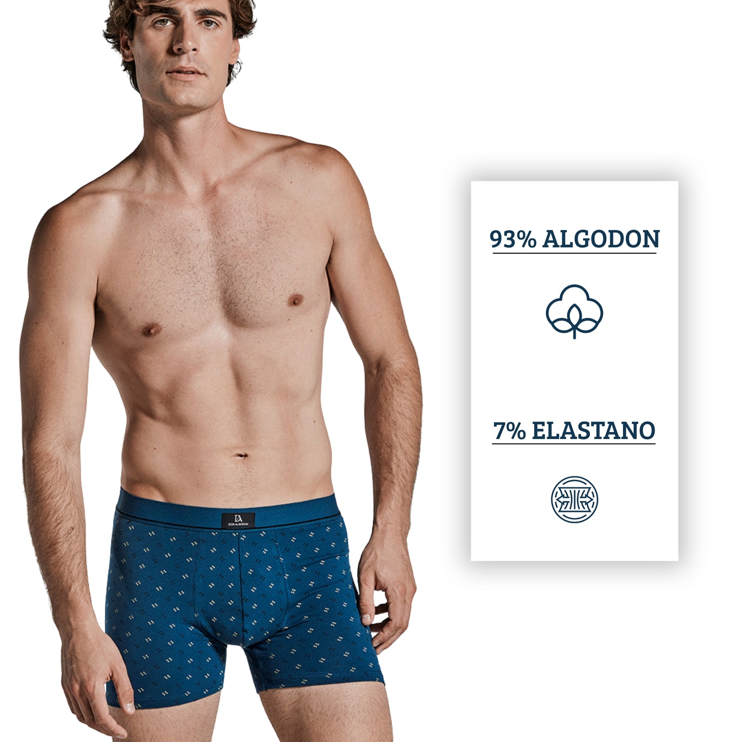 Don Algodon | Pack de 6 Boxers Para Hombre Lisos y Estampados | Suaves y Transpirables | 93% de Algodon | Maximo Confort | Para Uso Diario | 5 Tallas Disponibles