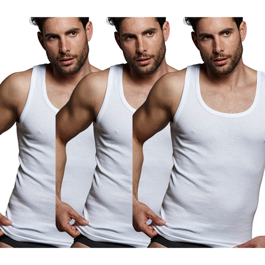 DON ALGODON | Pack de 3 Camisetas Interior de Tirantes Blanca | 100% Algodon | Transpirable | 4 Tallas | Se Adapta al Cuerpo | Suave y Confortable | Acabados Reforzados | Hilo Compacto