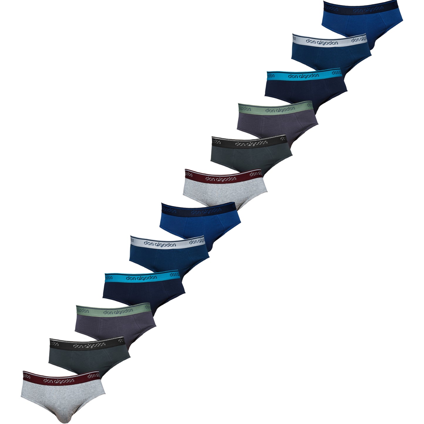 Don Algodon | Pack 12 Slips para Hombre | 6 Colores | Calidad y Suavidad Excepcionales