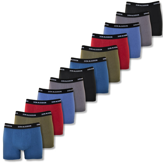 Don Algodon | Pack 12 Calzoncillos Hombre | Suaves y Transpirables | 2 Unidades por Color | 6 Colores Disponibles - Underwear Essentials