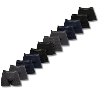 DON ALGODON Pack 12 Bóxers Hombre | Suaves y Transpirables | 2 Unidad por Color | 6 Estampados y 6 Lisos
