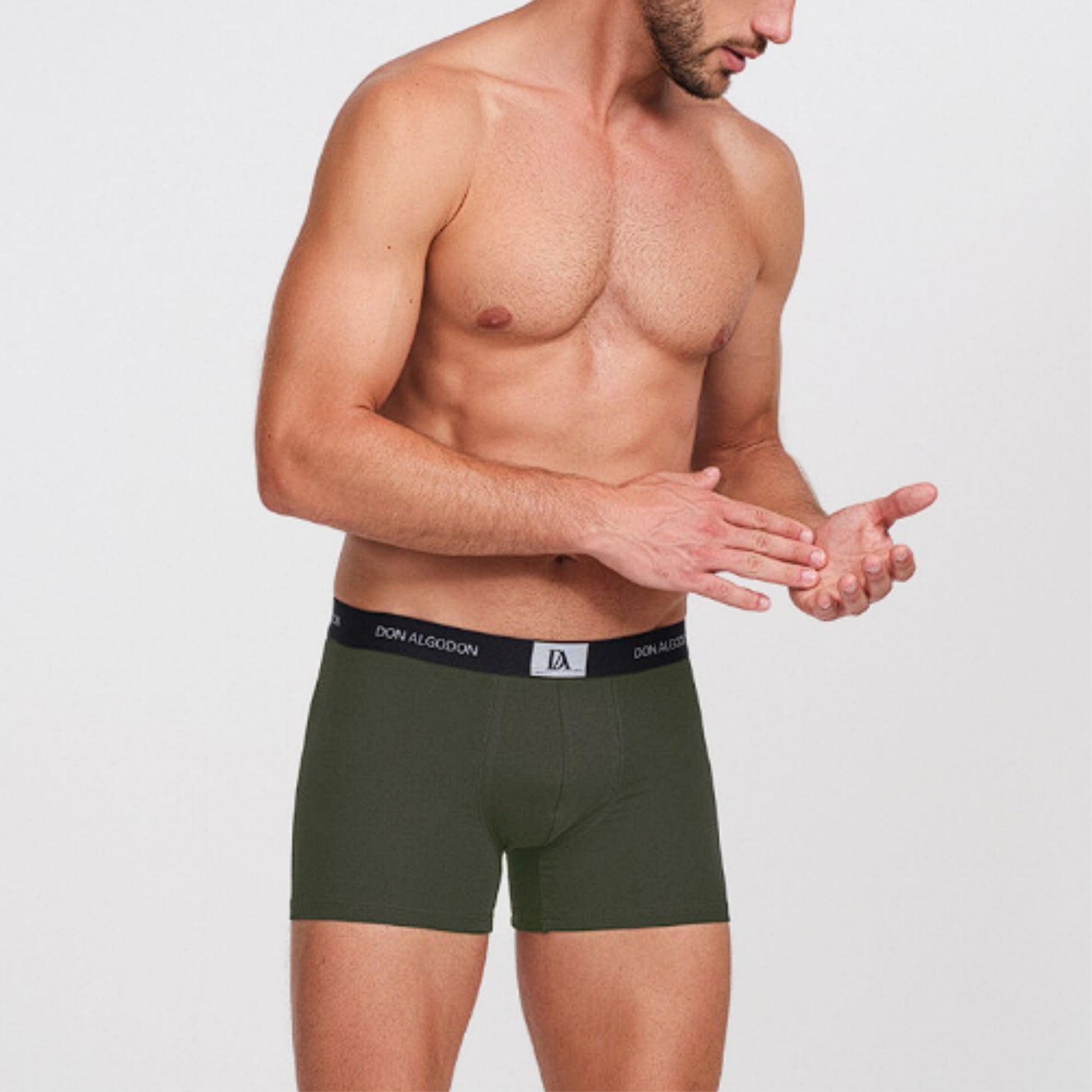 DON ALGODON | Pack de 6 Boxers Para Hombres | 6 Colores Diferentes: Negro, Azul, Gris, Teja, Azulado, Verde | Elegantes y Cómodos | 93% Algodón | 5 Tallas: S, M, L, XL, XXL | Para Uso Diario | Cintura Elástica | Transpirables y Suaves - Underwear Essentials