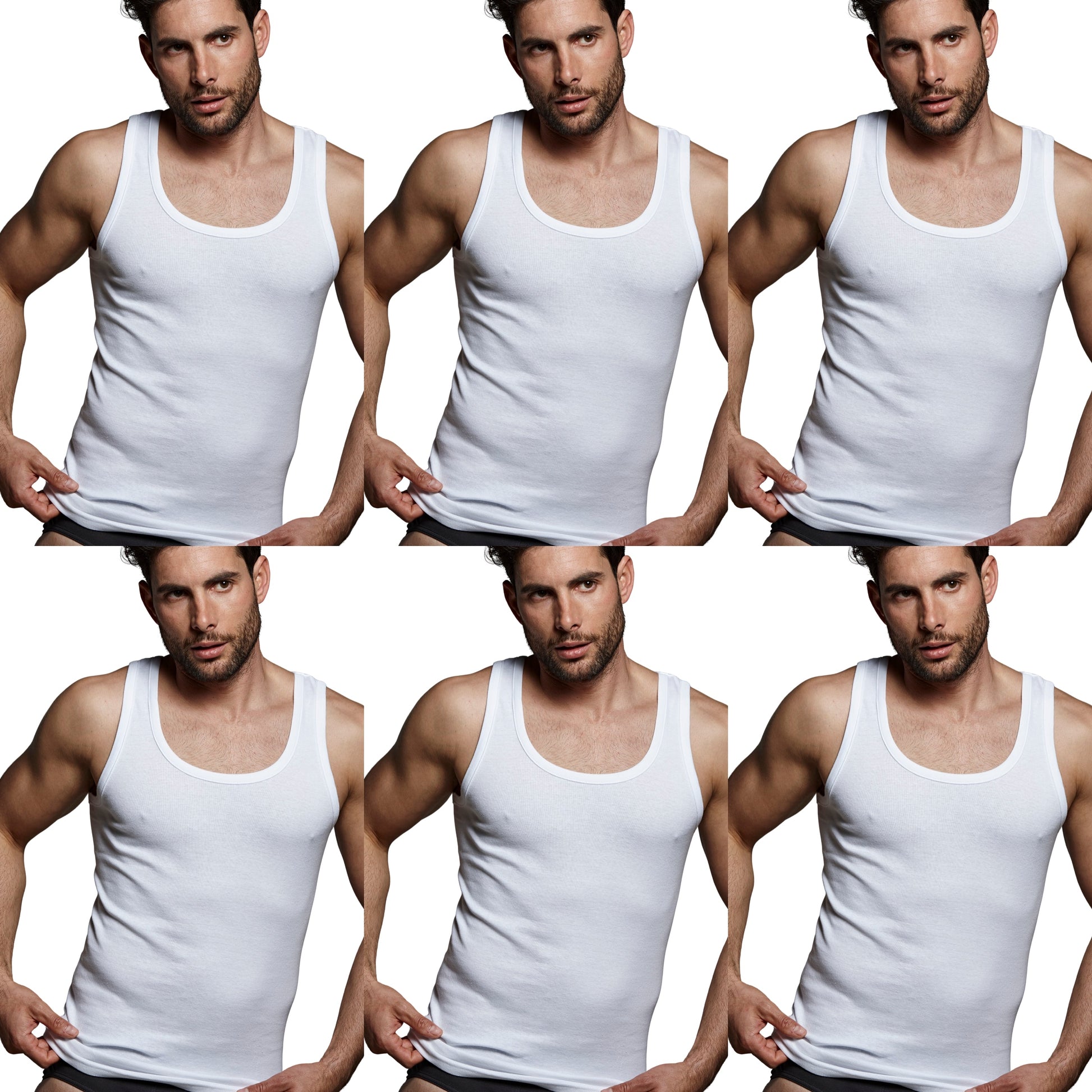 DON ALGODON | Pack de 6 Camisetas Interior de Tirantes Blanca | 100% Algodon | Transpirable | 4 Tallas | Se Adapta al Cuerpo | Suave y Confortable | Acabados Reforzados | Hilo Compacto - Underwear Essentials
