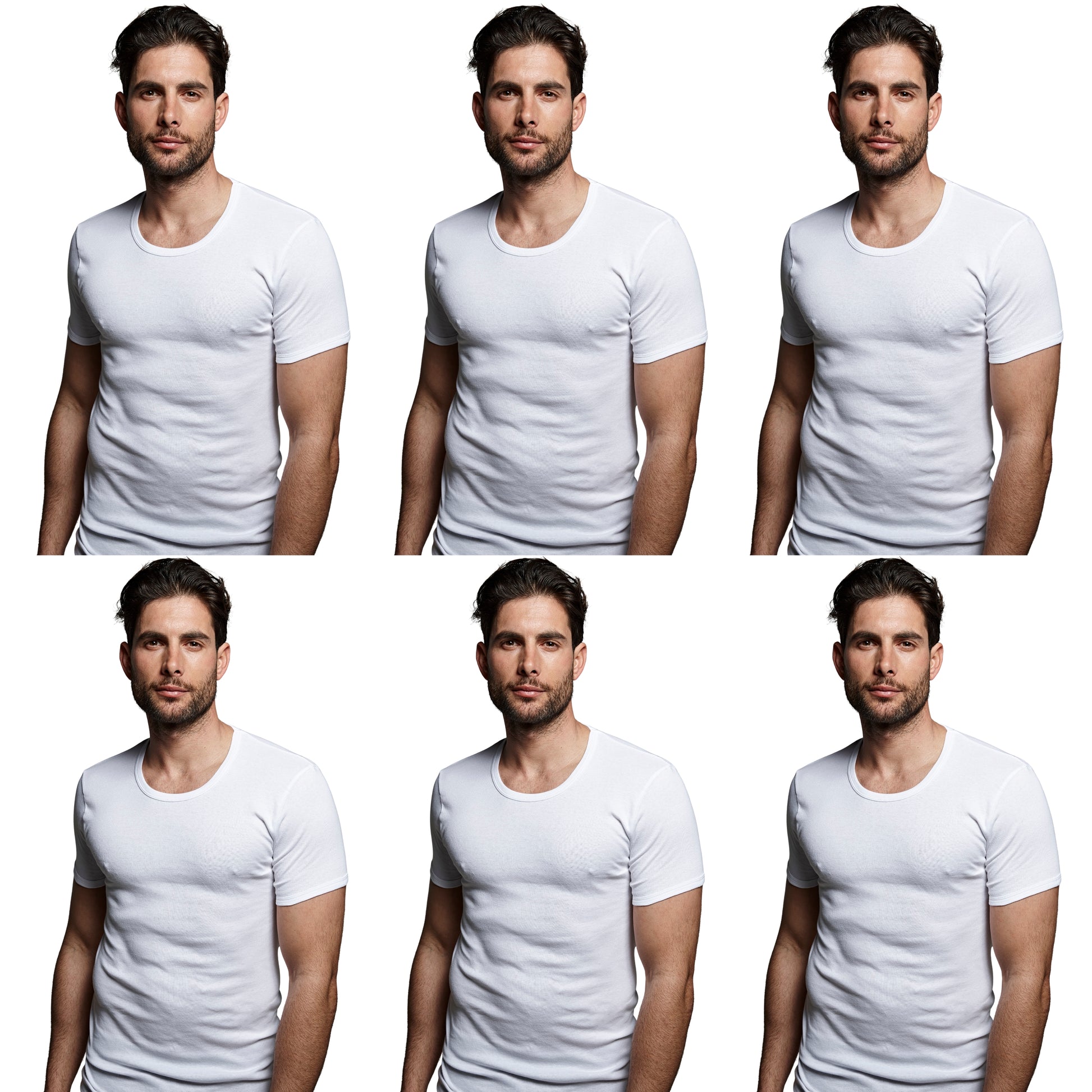 DON ALGODON | Pack de 6 Camisetas Interior de Manga Corta Blanca | 100% Algodon | Transpirable | 4 Tallas | Se Adapta al Cuerpo | Suave y Confortable | Acabados Reforzados | Hilo Compacto - Underwear Essentials
