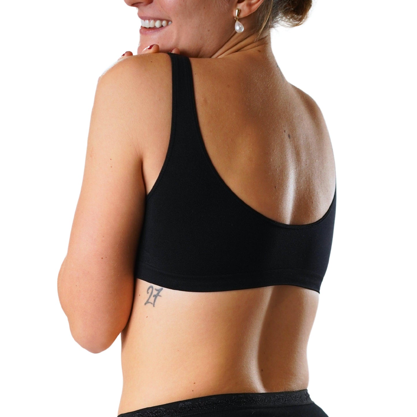 FEVI | Pack de 12 Tops en 3 Colores: Blanco, Negro, Beige | Talla Única de la 85 a la 95 - Underwear Essentials