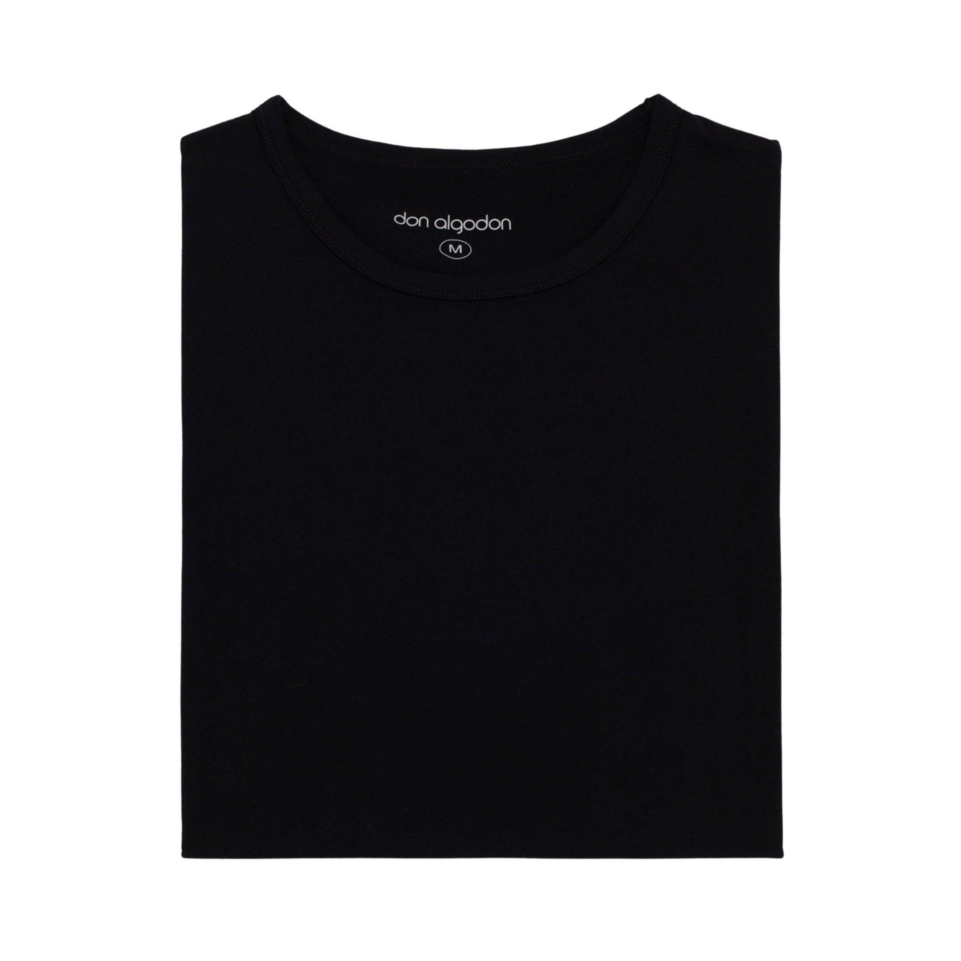 Don Algodon | 1 Camiseta Interior Negra Unisex | 100% Algodón - Underwear Essentials