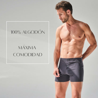 Don Algodón Premium | Pack de 6 Boxers Apertura con Botón Para Hombres | 100% Algodón | Transpirables | Máxima Calidad - Underwear Essentials