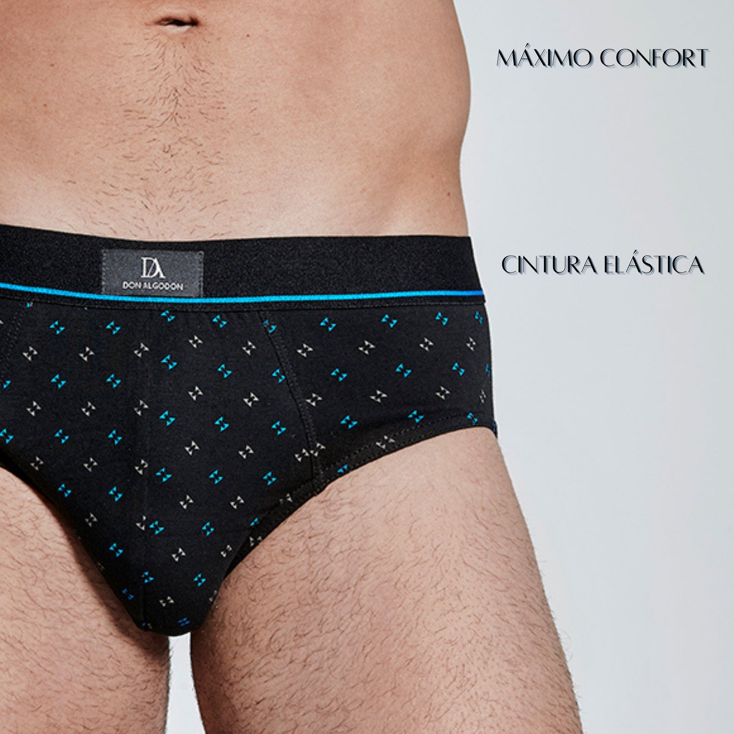 Don Algodon | Pack de 6 Slips Para Hombres Lisos y Estampados | Suaves y Transpirables | 93% Algodon | Para Uso Diario | 5 Tallas Disponibles | Maximo Confort