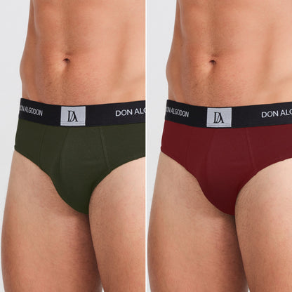 DON ALGODON | Pack de 12 Slips Para Hombre | Cintura Elástica | Cómodos y Transpirables | 6 Colores Diferentes | 5 Tallas: S, M, L, XL, XXL | 93% Algodón