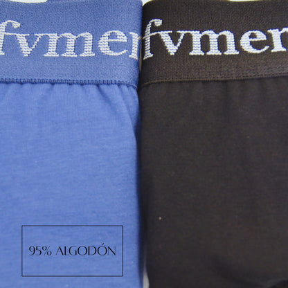 FEVI | Pack de 6 Slips para Hombre | 6 Colores Diferentes: Negro, Azul, Teja, Verde, Verde agua, Gris | Transpirables | 95% Algodón | Cómodos y Suaves | Cintura Elástica | 5 Tallas: S, M, L, XL, XXL