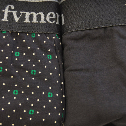 FEVI | Pack de 6 Boxers | 95% Algodón | 3 Lisos y 3 Estampados | Colores : Negro, Gris y Marino | Transpirables - Underwear Essentials