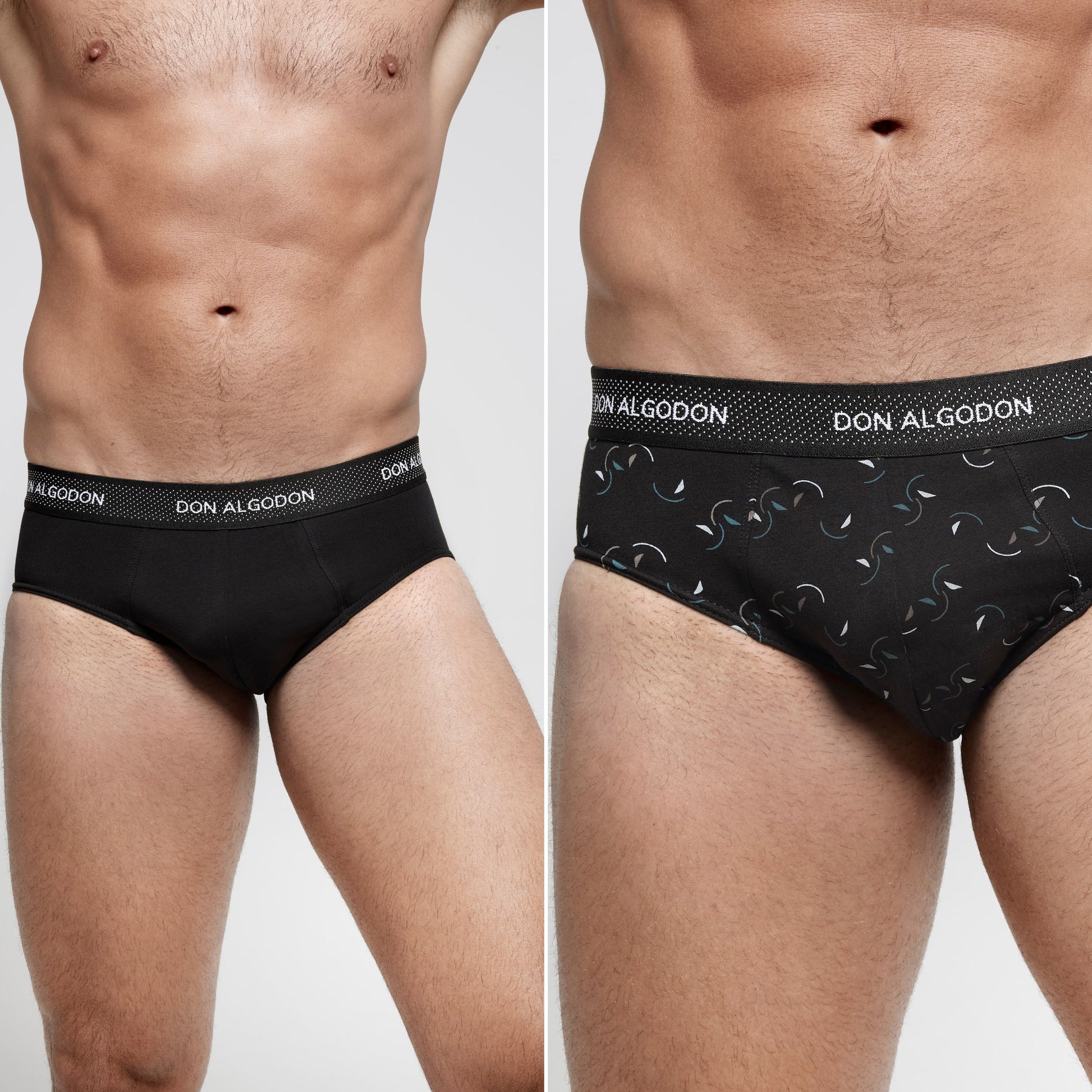 Don Algodon | Pack de 6 Slips Para Hombres Lisos y Estampados | Suaves y Transpirables | 93% Algodon | Para Uso Diario | 5 Tallas Disponibles | Maximo Confort