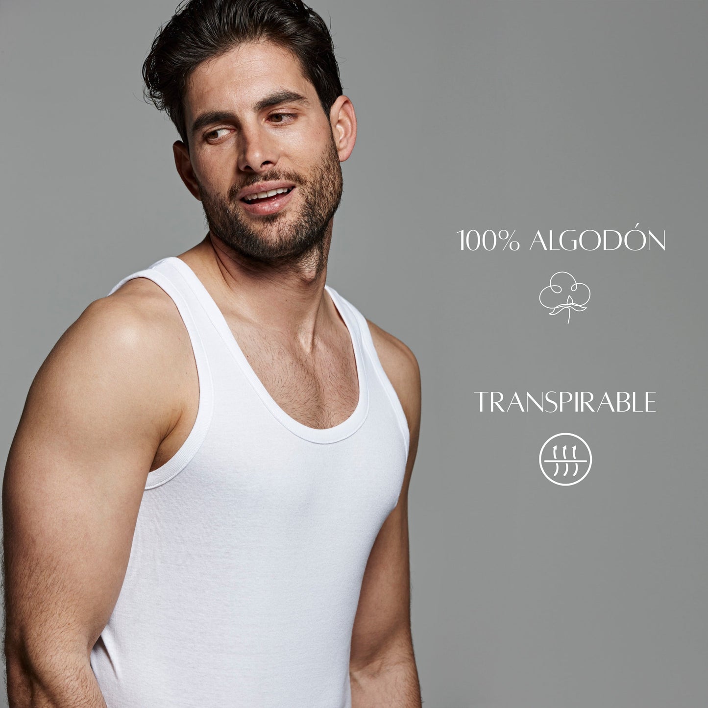 DON ALGODON | Pack de 3 Camisetas Interior de Tirantes Blanca | 100% Algodon | Transpirable | 4 Tallas | Se Adapta al Cuerpo | Suave y Confortable | Acabados Reforzados | Hilo Compacto