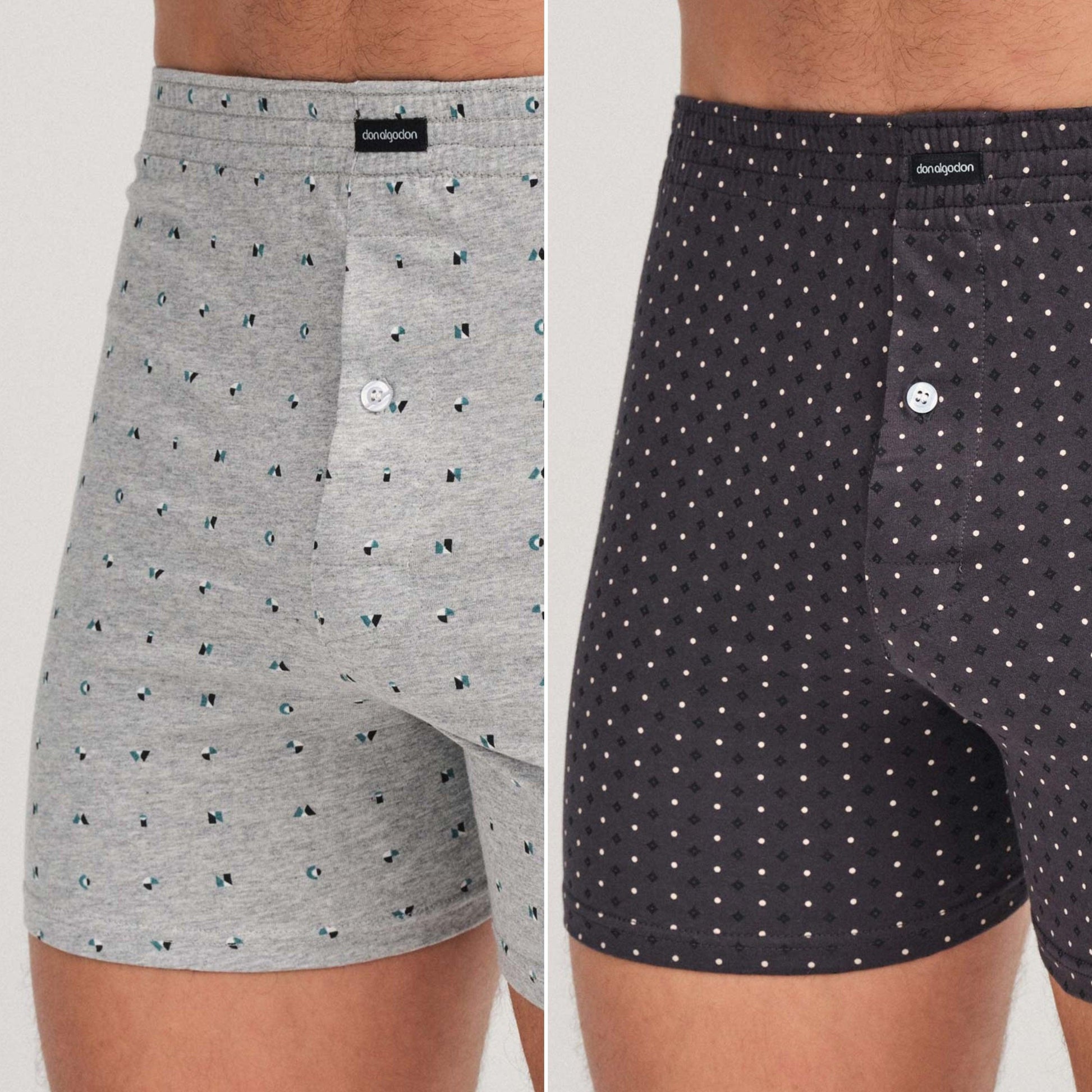 Don Algodón Premium | Pack de 6 Boxers Apertura con Botón Para Hombres | 100% Algodón | Transpirables | Máxima Calidad - Underwear Essentials