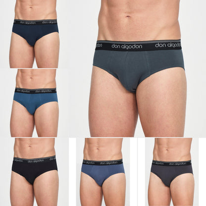 Don Algodon | Pack 6 Slips para Hombre Suaves | Transpirables y Resistentes | 1 Unidad por Color - Underwear Essentials
