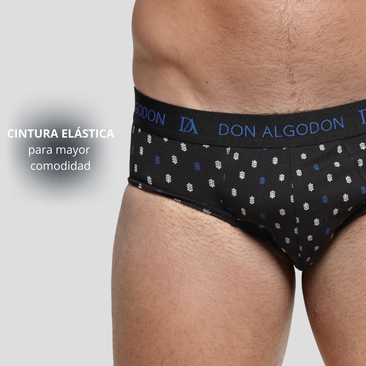 Don Algodon Pack 12 Slips Hombre Suaves | Transpirables y Resistentes | 6 Slips lisos y 6 Slips estampados