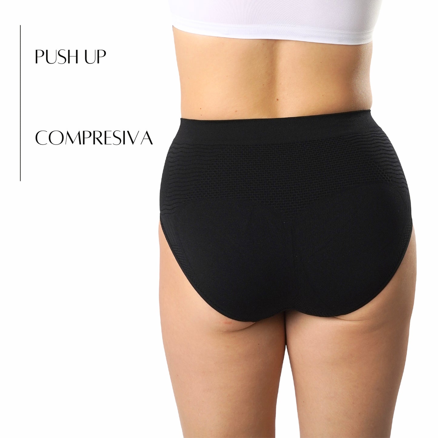 FEVI Pack 3 Bragas Faja Tiro Alto Mujer, Compresoras Push Up, Moldeadoras Vientre Plano, Sin Costuras, Alta Elasticidad, Ropa Interior Suave y Cómoda