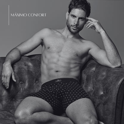 DON ALGODON PREMIUM| Pack de 6 Boxers Premium Para Hombre | Elegantes y Cómodos | Máximo Confort | 3 Colores, 3 Estampados | 4 Tallas: M, L, XL, XXL | Suaves y Transpirables