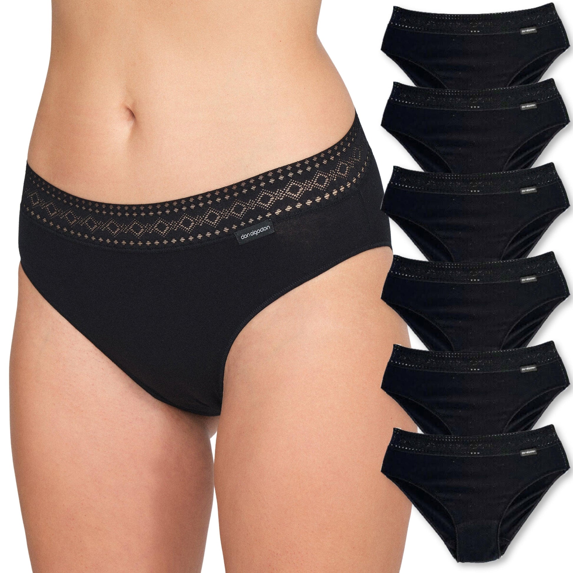 Don Algodon | Pack 6 Braguitas Algodón para Mujer | en 1 o 3 Colores: Negro, Beige y Blanco - Underwear Essentials