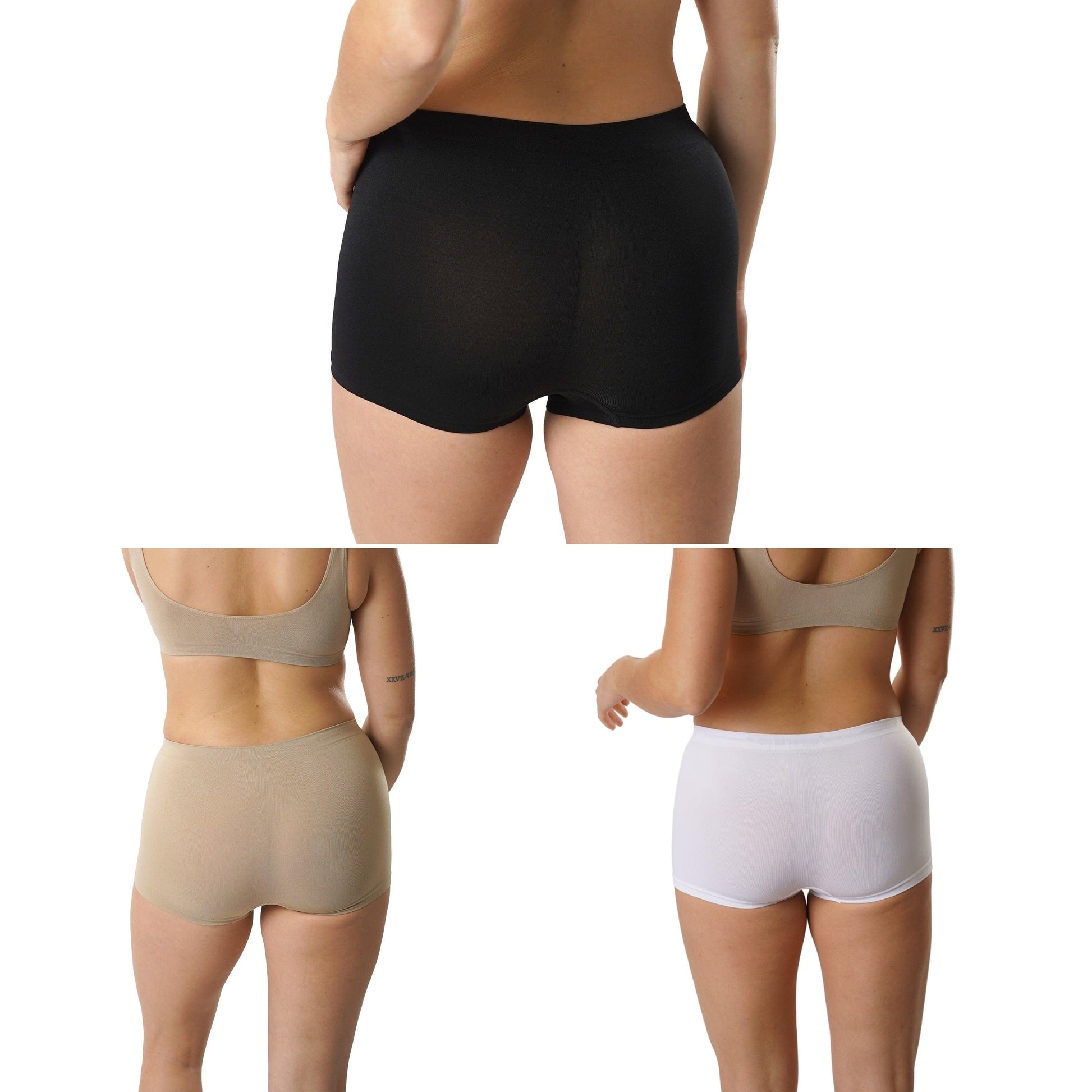 FEVI | Pack de 12 Culottes en 1 o 3 colores diferentes: Negro, Blanco y Beige | Talla única - Underwear Essentials