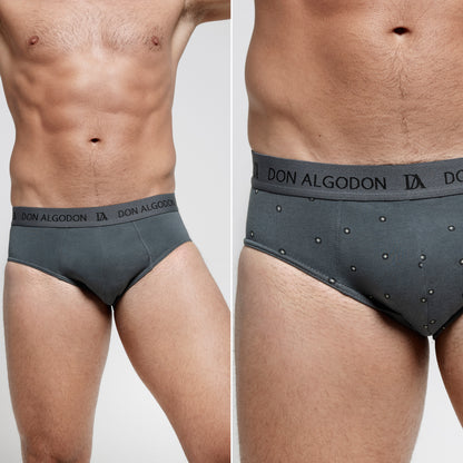 DON ALGODON Pack 12 Slips Hombre Suaves | Transpirables y Resistentes | 6 Slips lisos y 6 Slips estampados