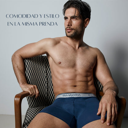 DON ALGODON | Pack de 6 Boxers Para Hombre | 95% Algodón | Transpirables | 6 Colores con Cintura Elástica| Cómodos y Elegantes