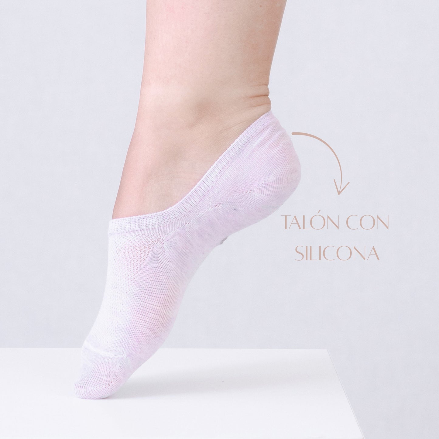 MVA | Pack de 3 Pares de Pinkis Para Mujer | 3 Colores | 85% de Algodón | Transpirables | Talón con Silicona Antideslizante