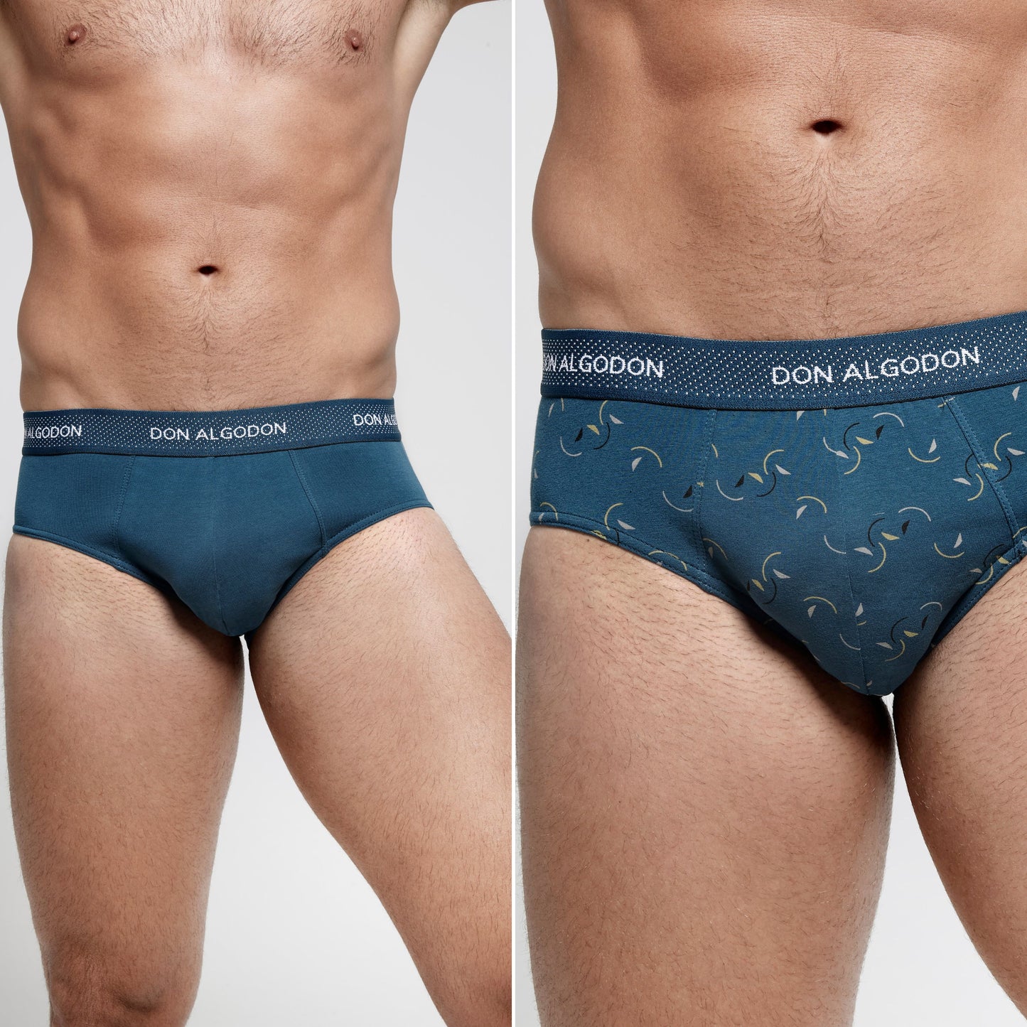 Don Algodon | Pack de 6 Slips Para Hombres Lisos y Estampados | Suaves y Transpirables | 93% Algodon | Para Uso Diario | 5 Tallas Disponibles | Maximo Confort