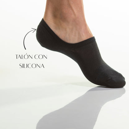 MVA | Pack de 3 Pares de Pinkis Para Hombre | 3 Colores que pueden variar | 85% de Algodón | Transpirables | Talón con Silicona Antideslizante