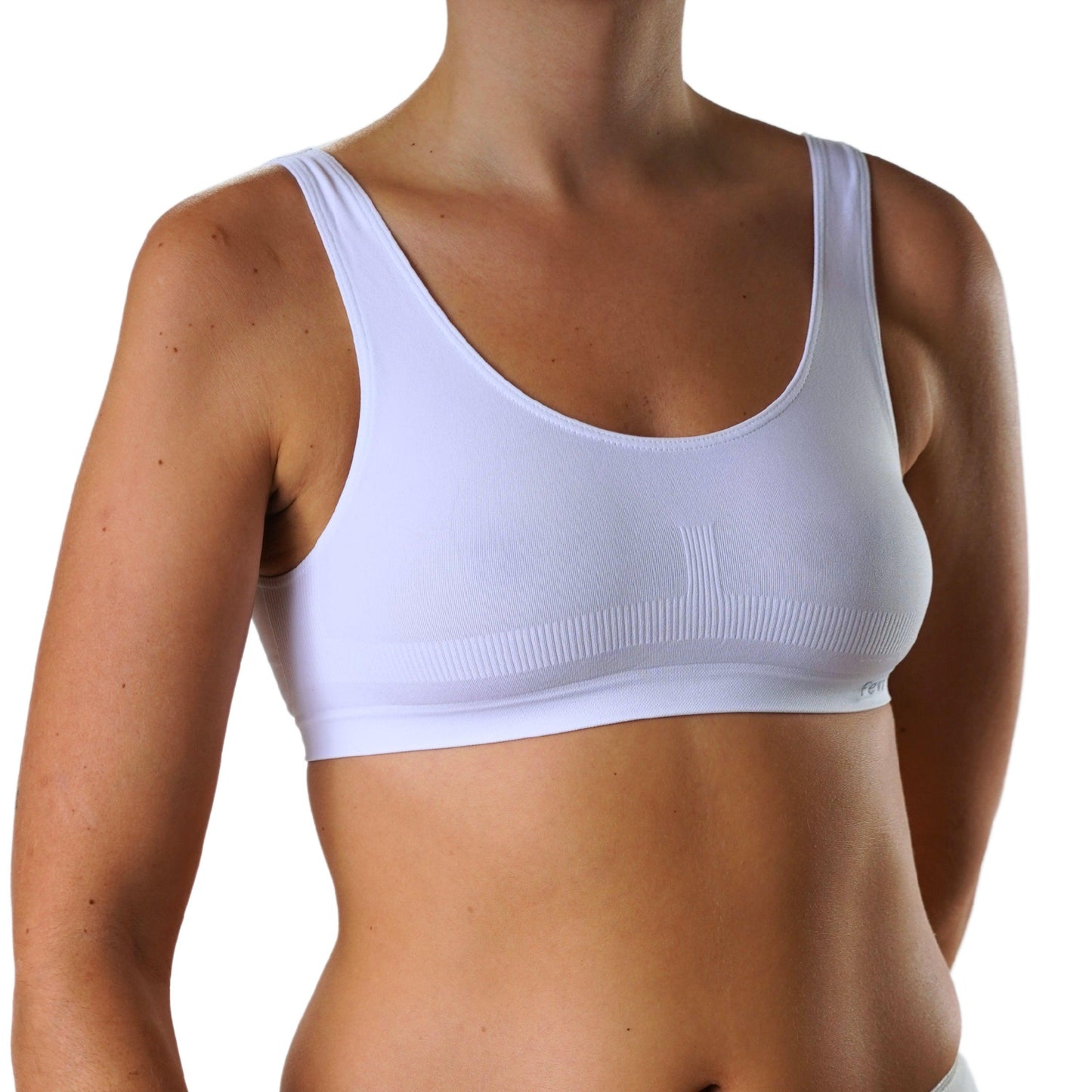 FEVI | Pack de 12 Tops en 3 Colores: Blanco, Negro, Beige | Talla Única de la 85 a la 95 - Underwear Essentials