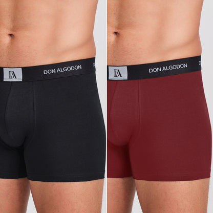 DON ALGODON | Pack de 6 Boxers Para Hombres | 6 Colores Diferentes: Negro, Azul, Gris, Teja, Azulado, Verde | Elegantes y Cómodos | 93% Algodón | 5 Tallas: S, M, L, XL, XXL | Para Uso Diario | Cintura Elástica | Transpirables y Suaves - Underwear Essentials
