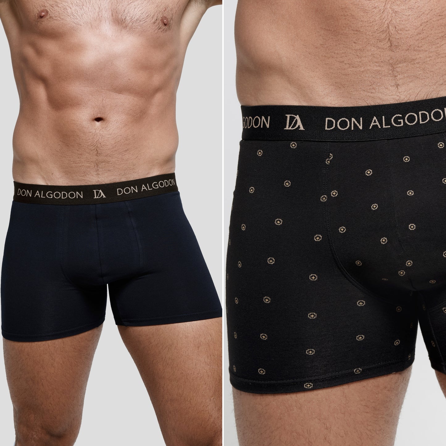 Don Algodon Pack 6 Bóxers Hombre Suaves y Transpirables | 1 Unidad por Color | 3 Estampados y 3 Lisos