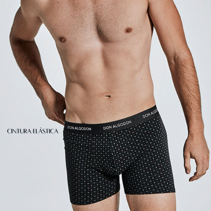Don Algodon Pack 12 Calzoncillos Hombre Suaves y Transpirables | 2 Unidad por Color | 6 Estampados y 6 Lisos
