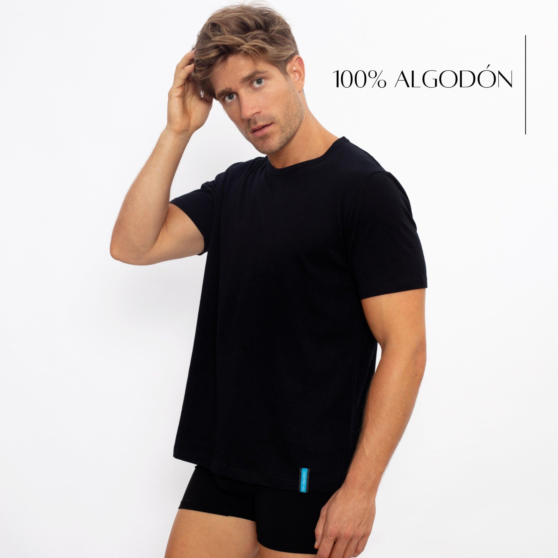 Don Algodon | 1 Camiseta Interior Negra Unisex | 100% Algodón - Underwear Essentials