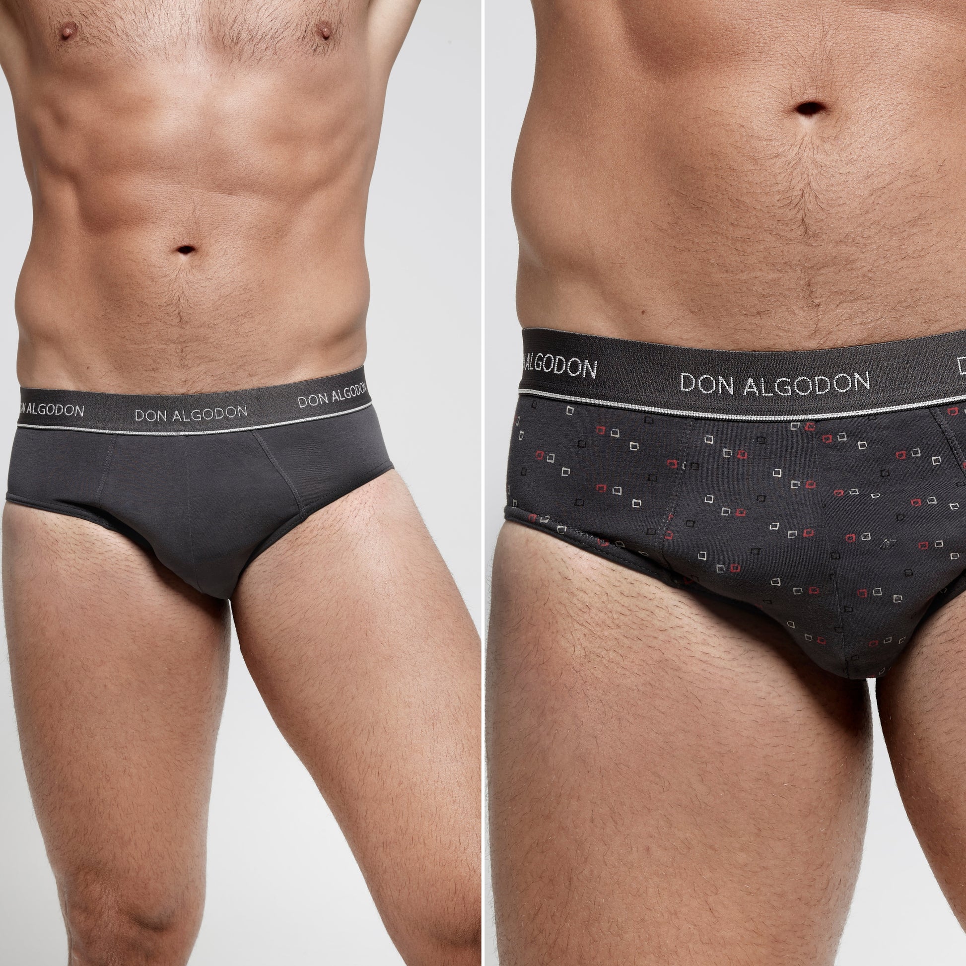 Don Algodon Pack 12 Slips Hombre Suaves | Transpirables y Resistentes | 6 Slips lisos y 6 Slips estampados