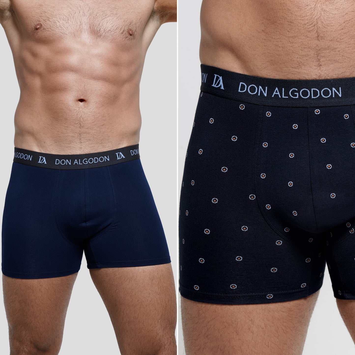 Don Algodon Pack 6 Bóxers Hombre Suaves y Transpirables | 1 Unidad por Color | 3 Estampados y 3 Lisos