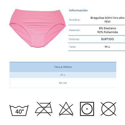 Pack 12 Braguitas Mujer Sin Costuras Tiro Medio-Alto | Lencería Cómoda, Suave y Transpirable | Acabado Fino Que No Marca