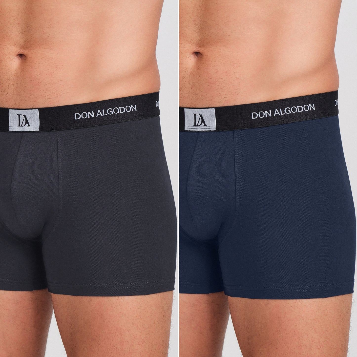 DON ALGODON | Pack de 6 Boxers Para Hombres | 6 Colores Diferentes: Negro, Azul, Gris, Teja, Azulado, Verde | Elegantes y Cómodos | 93% Algodón | 5 Tallas: S, M, L, XL, XXL | Para Uso Diario | Cintura Elástica | Transpirables y Suaves - Underwear Essentials