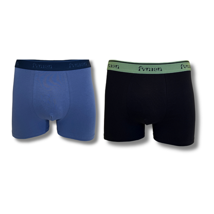 FEVI | Pack 6 Boxers Hombre Algodón | Colores: Azul, Negro, Verde, Marino, Gris, Azulado | Cómodos para Uso Diario