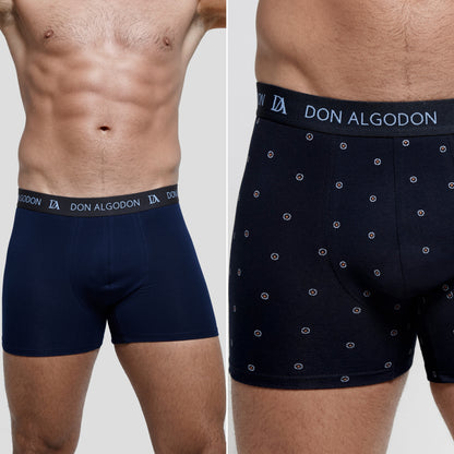 DON ALGODON Pack 12 Bóxers Hombre | Suaves y Transpirables | 2 Unidad por Color | 6 Estampados y 6 Lisos