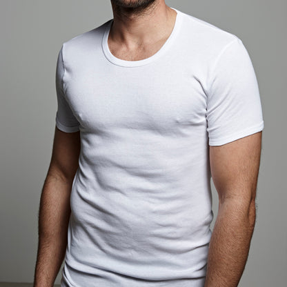 DON ALGODON | Camiseta Interior de Manga Corta Blanca | 100% Algodon | Transpirable | 4 Tallas | Se Adapta al Cuerpo | Suave y Confortable | Acabados Reforzados | Hilo Compacto