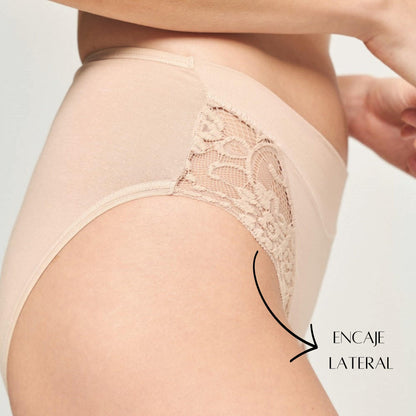 Don Algodon | Pack de 6 Bragas Bikini con Encaje Lateral | Transpirables - Underwear Essentials