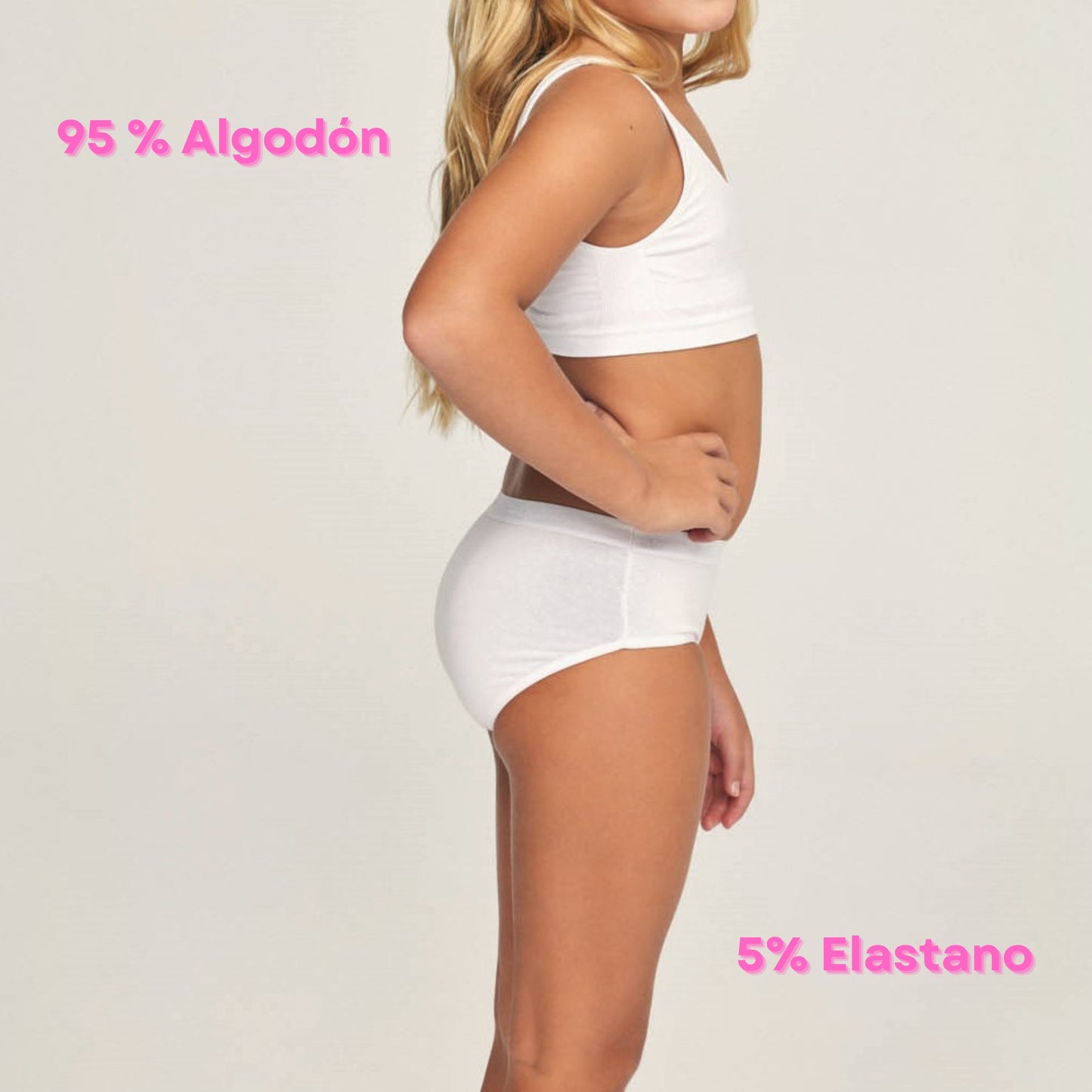 Don Algodon Kids | Pack de 12 Braguitas Lisas para Niña | Transpirables