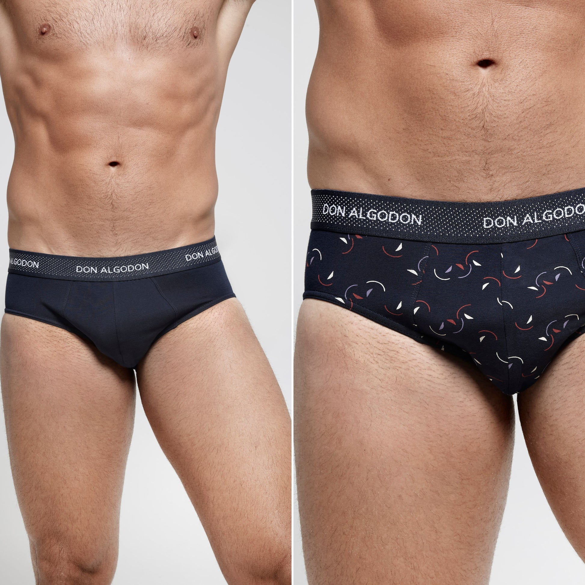 Don Algodon | Pack de 6 Slips Para Hombres Lisos y Estampados | Suaves y Transpirables | 93% Algodon | Para Uso Diario | 5 Tallas Disponibles | Maximo Confort