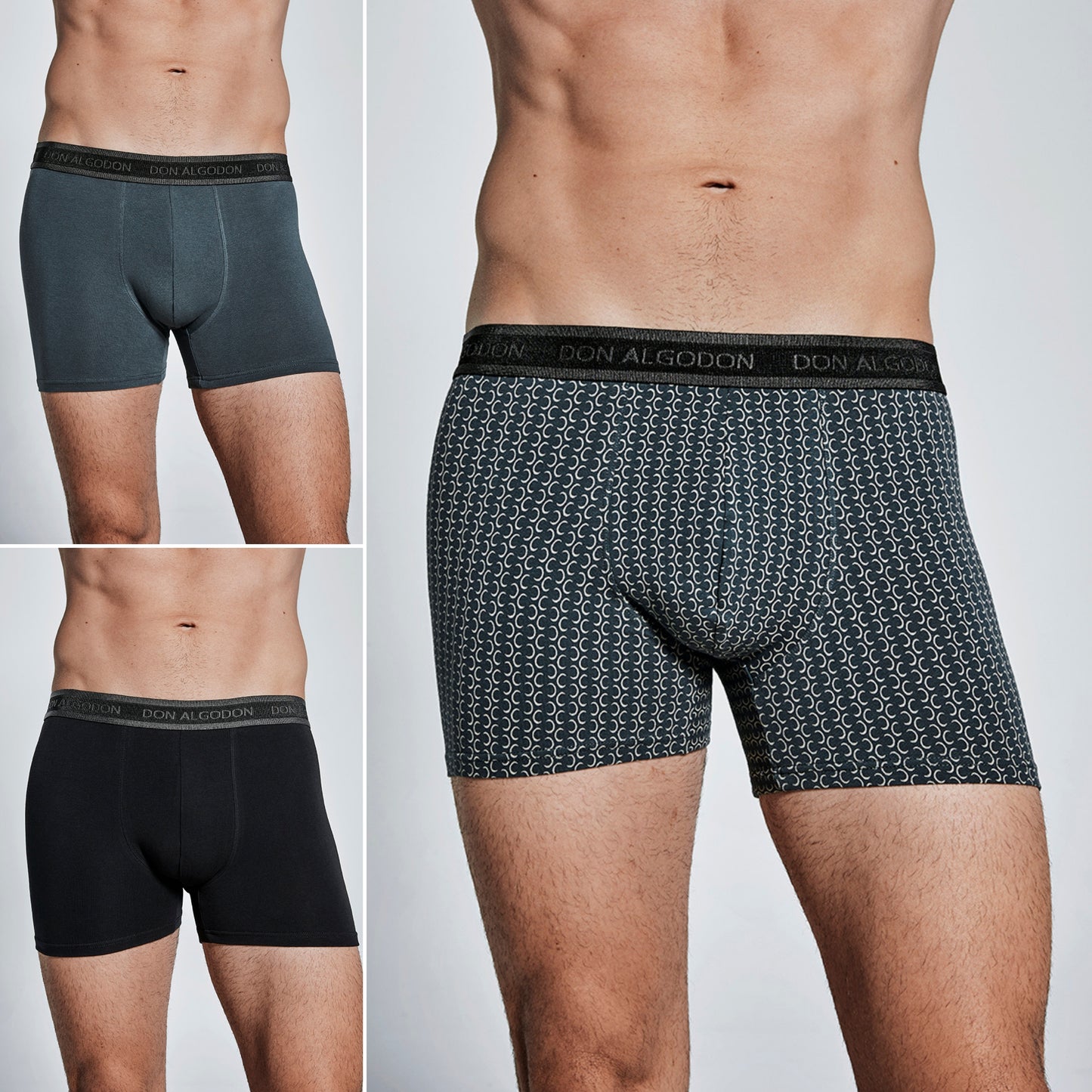 Don Algodon | Pack de 6 Boxers Para Hombre Lisos y Estampados | Suaves y Transpirables | 93% de Algodon | Maximo Confort | Para Uso Diario | 5 Tallas Disponibles