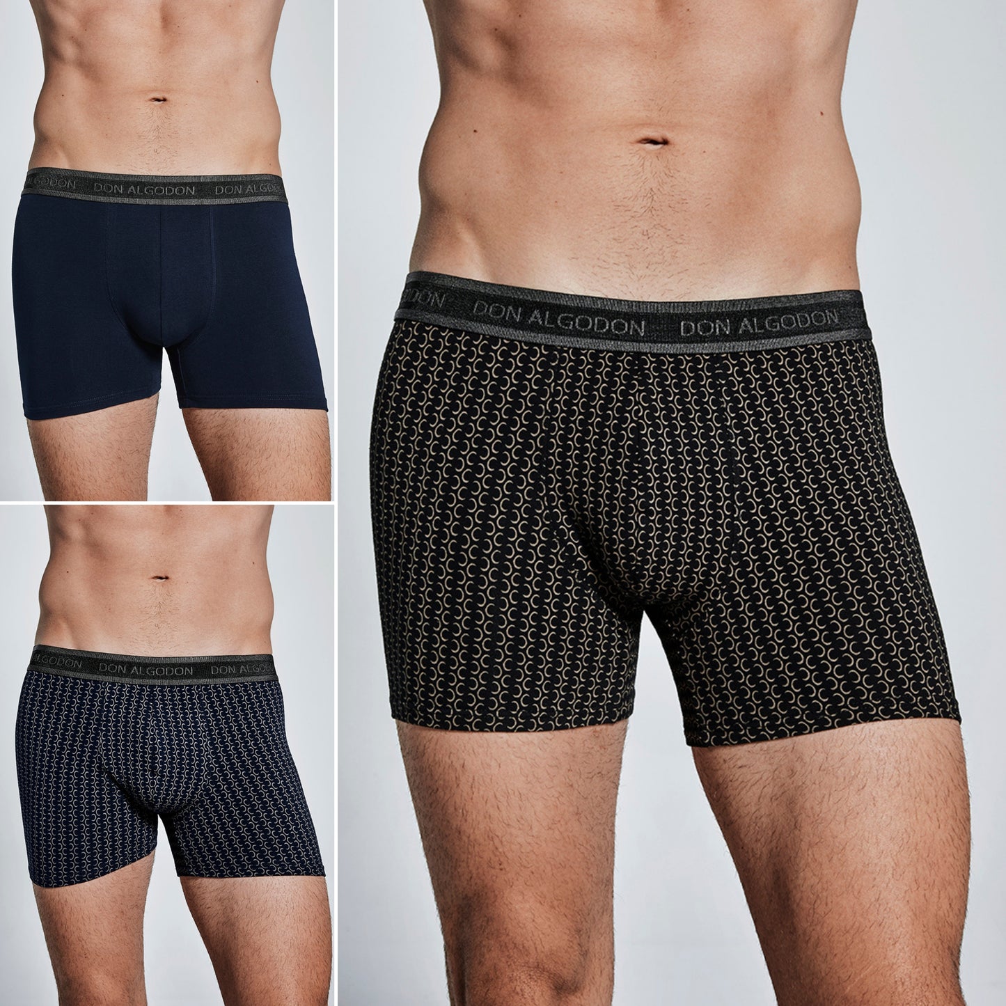 Don Algodon | Pack de 6 Boxers Para Hombre Lisos y Estampados | Suaves y Transpirables | 93% de Algodon | Maximo Confort | Para Uso Diario | 5 Tallas Disponibles