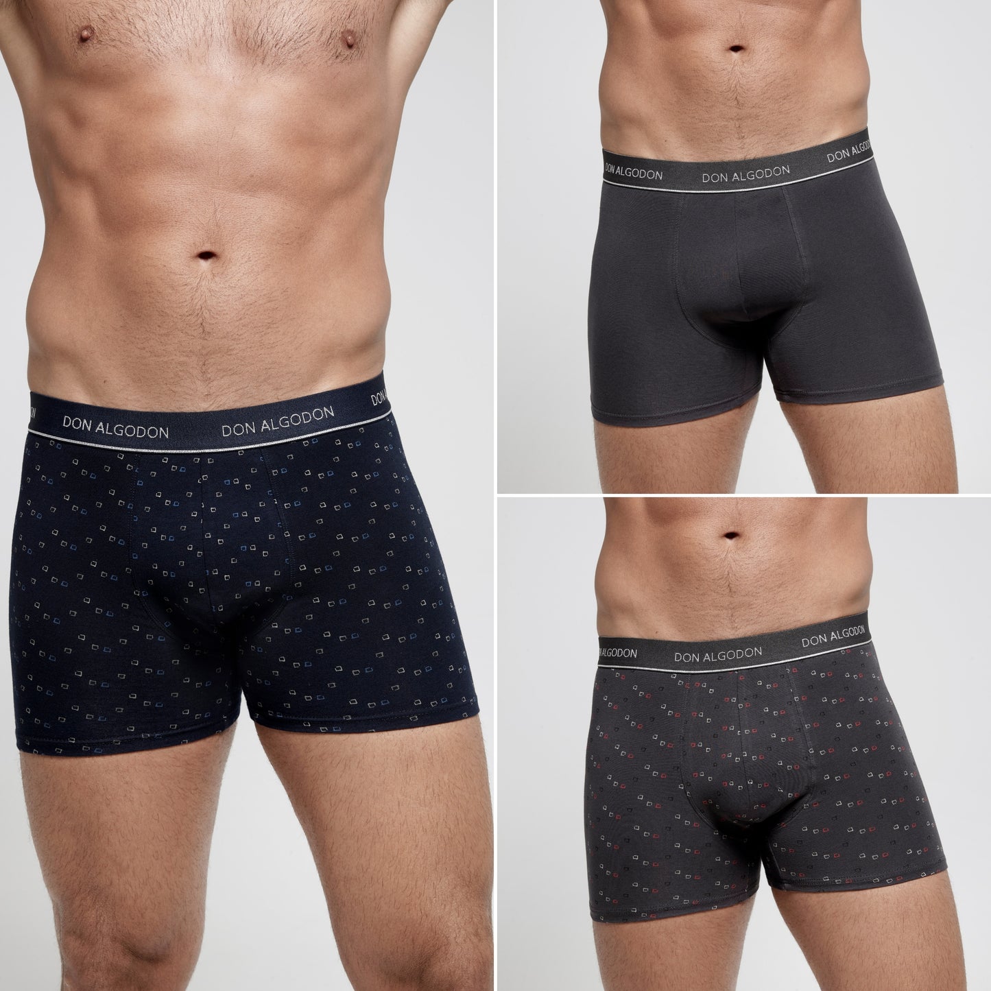 DON ALGODON Pack 12 Bóxers Hombre | Suaves y Transpirables | 2 Unidad por Color | 6 Estampados y 6 Lisos