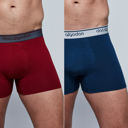 DON ALGODON | Pack 12 Boxers Para Hombre | 95% Algodón | Transpirables | 6 Colores con Cintura Elástica| Cómodos y Elegantes