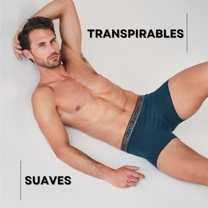 Don Algodon | Pack 6 Boxers Lisos y Rayas - Ajustables y cómodos para Uso Diario - Underwear Essentials