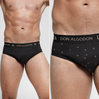 Don Algodon | Pack de 6 Slips Para Hombres Lisos y Estampados | Suaves y Transpirables | 93% Algodon | Para Uso Diario | 5 Tallas Disponibles | Maximo Confort